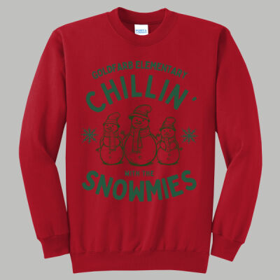 Adult Crewneck - Winter - Chillin With The Snowmies Green Thumbnail