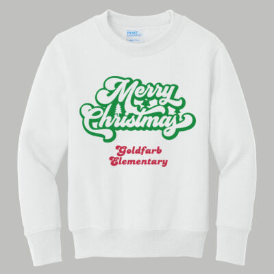 Youth Crewneck - Winter - Merry Christmas Red and Green  Thumbnail
