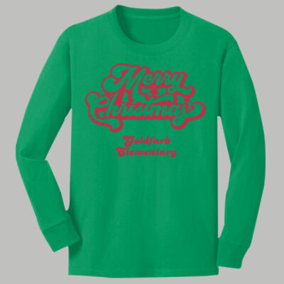 Youth Long Sleeve Shirt - Winter - Merry Christmas Red Thumbnail