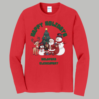 Adult Long Sleeve Shirt - Winter - Happy Holidays Green Thumbnail