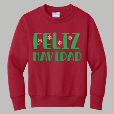 Youth Crewneck - Winter - Feliz Navidad Green Thumbnail