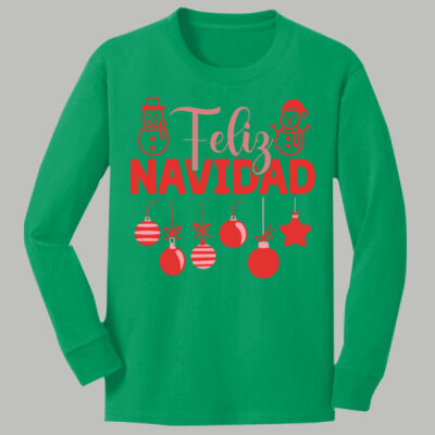 Youth Long Sleeve Shirt - Winter - Feliz Navidad Red Thumbnail