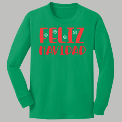 Youth Long Sleeve Shirt - Winter - Feliz Navidad Red Thumbnail